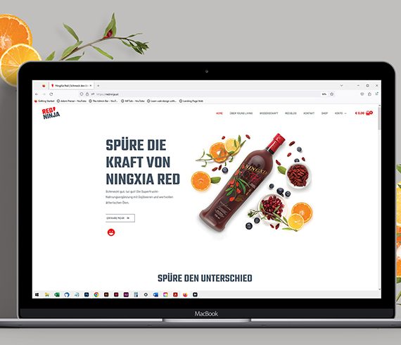 Carmen Dullnig Design RedNinja Powerdrink Webshop