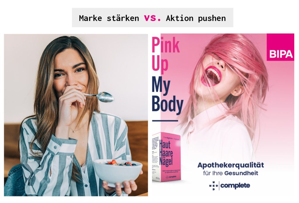Marke stärken vs. Aktion pushen